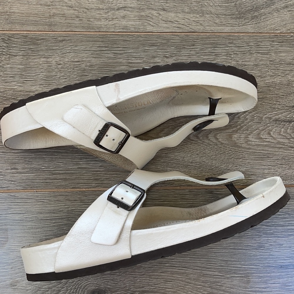 Birkenstock Gizeh Exquisite Collection Metallic Sandal Sz 10 - Picture 8 of 10